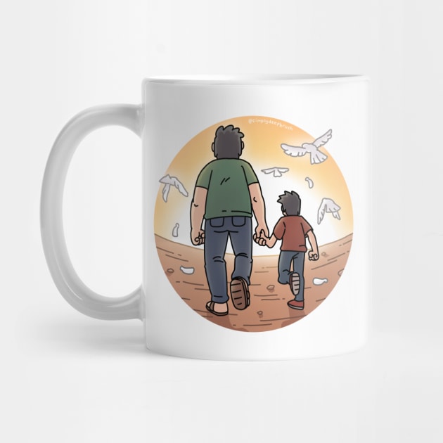 Father Dad and Son Holding Hand Cartoon by Simply Deep Brush